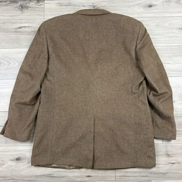 Jos A‎ Bank Jacket Brown 100% Camelhair Sport Coat Blazer 46L Heavy Winter Warm